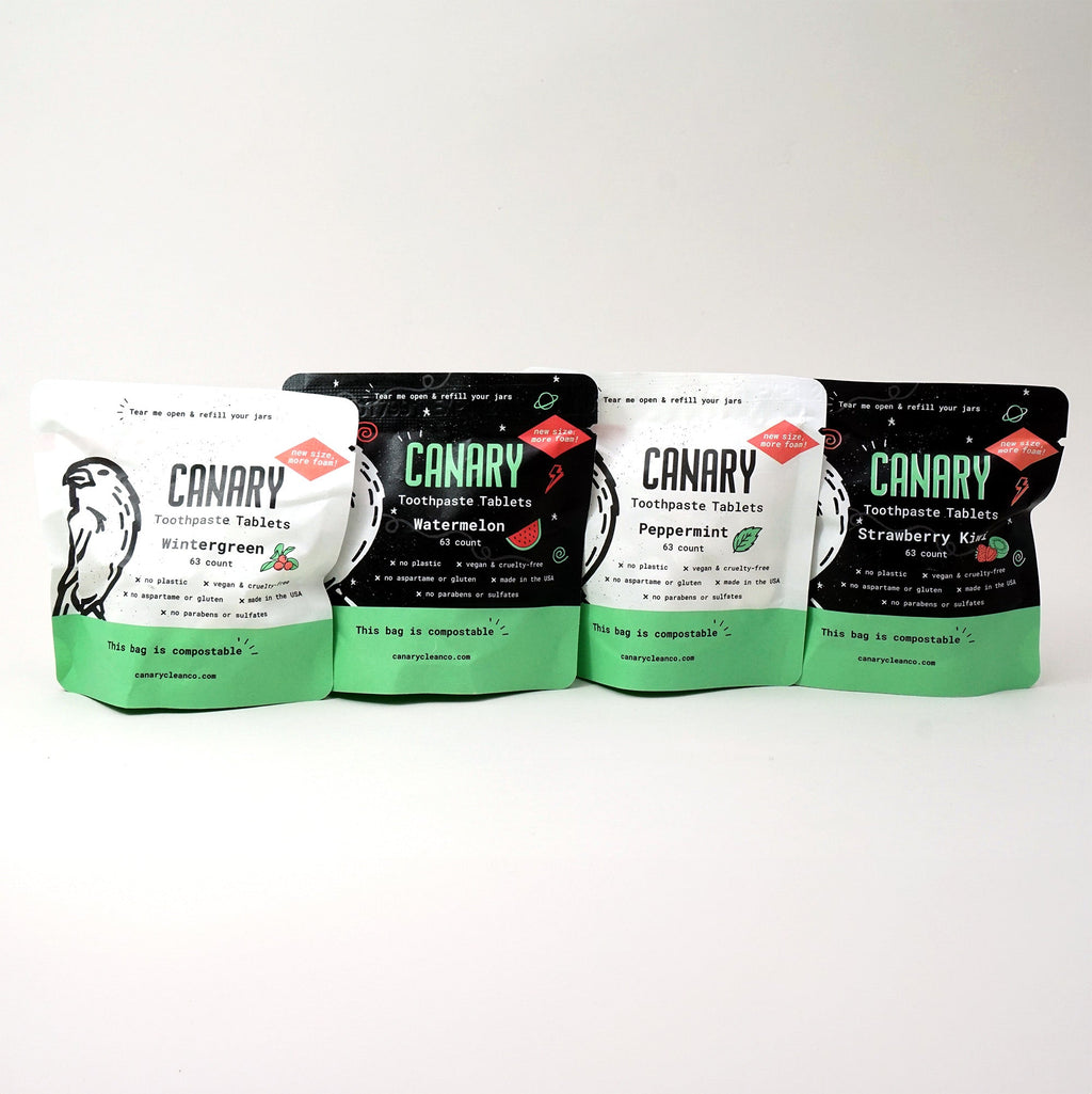 4 Pack Sampler of Canary Toothpaste Tablets