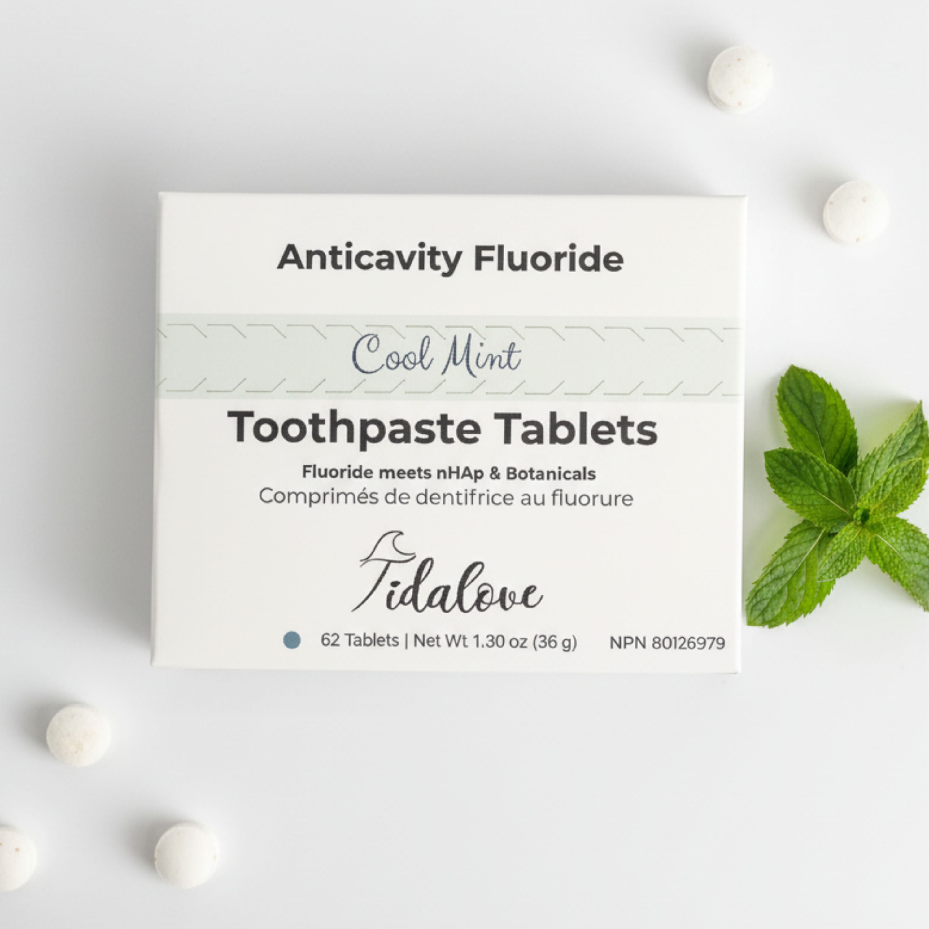 Fluoride Cool Mint Toothpaste Tablets — 1 Month